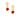 GOLD RED HEART DANGLY EARRING