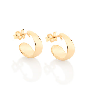 GOLD PLATED HALF HOOP EARRINGS