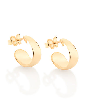 GOLD PLATED HALF HOOP EARRINGS