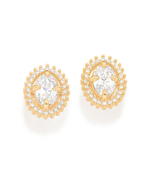 GOLD TOGETHER AGAIN STUD EARRINGS IN WHITE