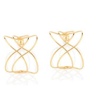 GOLD TRIPLE FOREVER HOOP EARRINGS