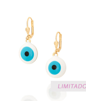 GOLD EVIL EYE HUGGIE EARRINGS