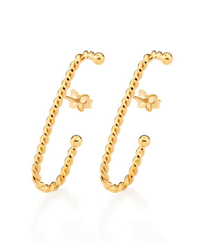 GOLD ROPE HOOK EARRINGS