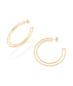 GOLD DOUBLE BAND HOOP EARRINGS