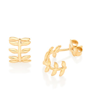 GOLD LEAF HUGGIE EARRINGS