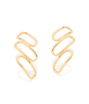 GOLD ABSTRACT OVAL EARRINGS