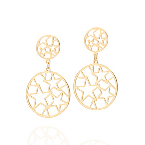 GOLD STARRY NIGHT DANGLY EARRINGS