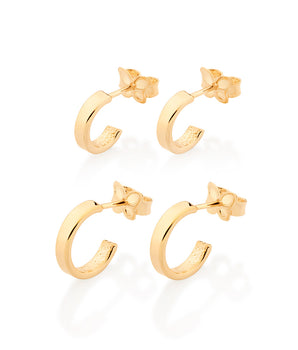 GOLD SOLID HUGGIE EARRINGS KIT