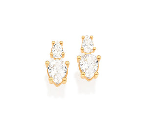 GOLD LIGHT DROPLET STUD EARRINGS