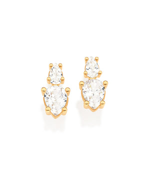 GOLD LIGHT DROPLET STUD EARRINGS
