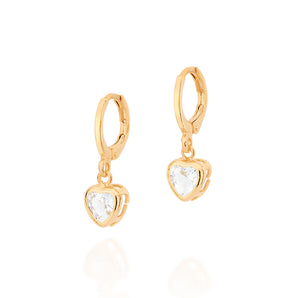 GOLD PLATED HOOP EARRING WITH ZIRCONIA