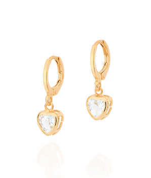 GOLD PLATED HOOP EARRING WITH ZIRCONIA