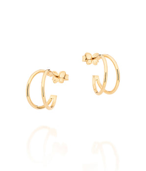 GOLD RINGS OF FIRE MEDIUM HOOP EARRINGS