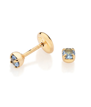 GOLD PLATED KID'S EARRING WITH ZIRCONIA