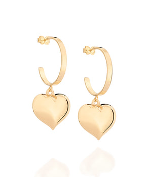 GOLD HEART SMALL HOOP EARRINGS