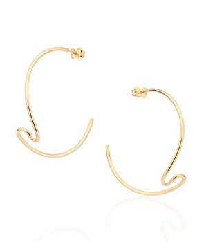 GOLD WAVE SKINNY HOOP EARRINGS