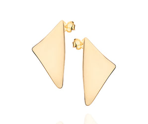 GOLD TRIANGLE BUTTON EARRINGS