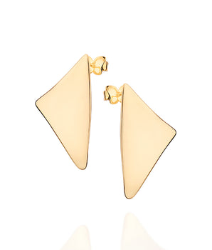 GOLD TRIANGLE BUTTON EARRINGS