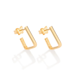 GOLD ARABESQUE HUGGIE EARRINGS