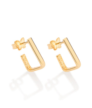GOLD ARABESQUE HUGGIE EARRINGS