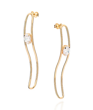 GOLD PLATED EARRING WITH ZIRCONIA