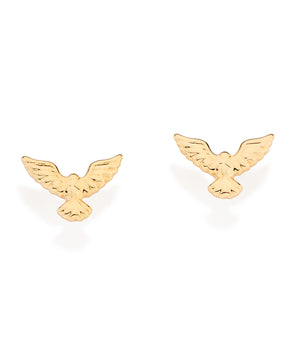 GOLD HOLY SPIRIT DOVE STUD EARRINGS