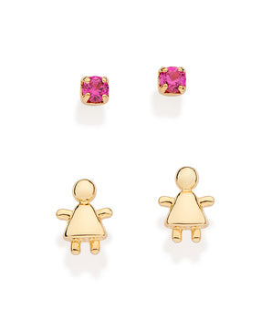 GOLD BABY GIRL STUD EARRING KIT