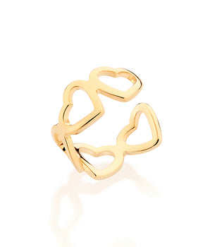 GOLD HEARTS EAR CUFF