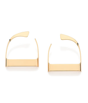 GOLD BUCKLE HOOP EARRINGS