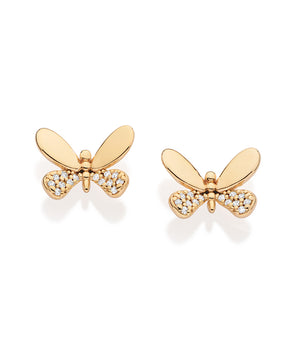 GOLD BRIGHT BUTTERFLY STUD EARRINGS