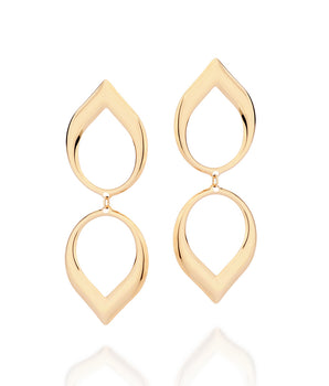GOLD DOUBLE DROP MAXI EARRINGS