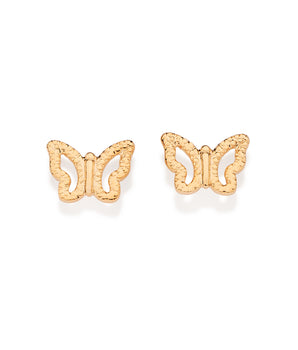 GOLD HOLLOWED BUTTERFLY STUD EARRINGS
