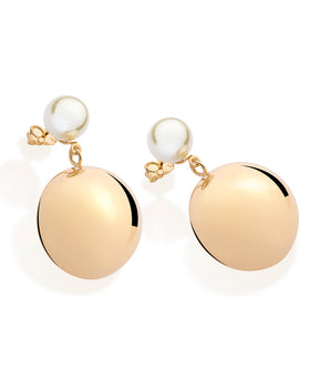 GOLD PEARLED WAY MAXI EARRINGS
