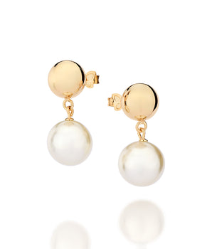 GOLD PEARL PENDULUM EARRINGS