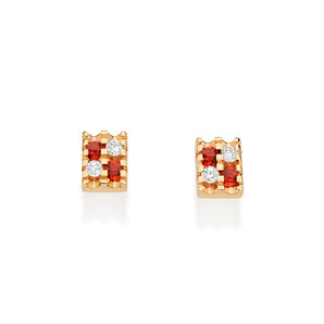 GOLD GLAM TIME STUD EARRINGS