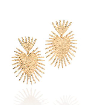 GOLD SACRED HEART MAXI EARRINGS