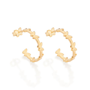 GOLD BUTTERFLY HOOP EARRINGS