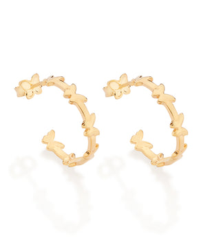 GOLD BUTTERFLY HOOP EARRINGS