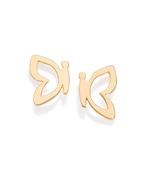 GOLD HALF-N-HALF BUTTERFLY EARRINGS
