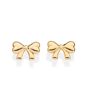 GOLD BOW STUD EARRINGS
