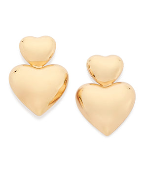 GOLD DOUBLE HEARTS EARRINGS