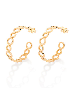 GOLD RIPPLE IN TIME HOOP EARRINGS