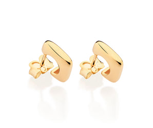 GOLD SQUARE HUGGIE EARRINGS