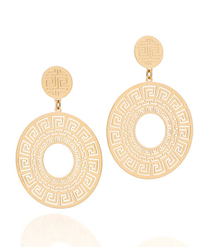 GOLD AZTEC MANDALA EARRINGS