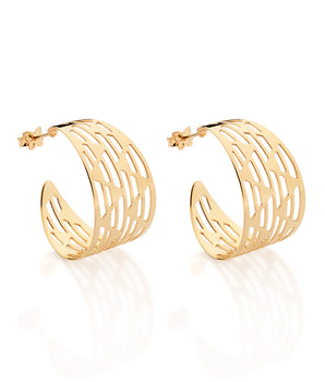 GOLD LINED ZIG ZAG HOOP EARRINGS