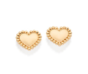GOLD BEATING HEART STUD EARRINGS