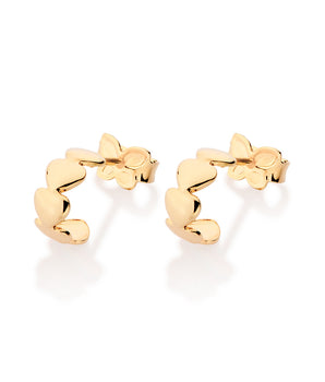 GOLD HEARTS HUGGIE EARRINGS