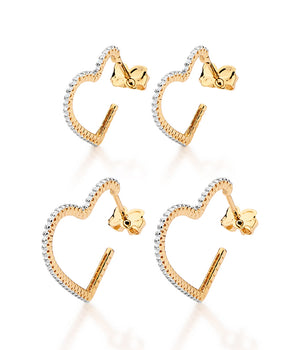GOLD TWINKLE HEARTS HOOP EARRINGS KIT