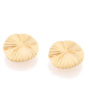 GOLD GOLDEN RAYS BUTTON EARRINGS