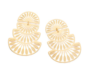 GOLD MANDACARU LEAVES PENDULUM EARRINGS